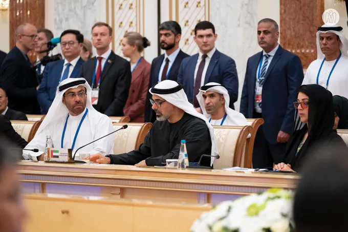 On behalf of the UAE President.. Crown Prince of Abu Dhabi attends Supreme Eurasian Economic Council meeting
