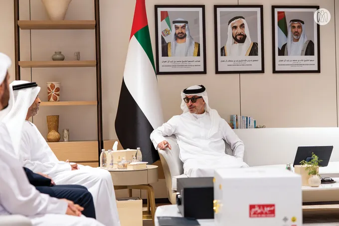 Hazza bin Zayed reviews Khalifa University’s research programmes and scientific initiatives in Al Ain Region