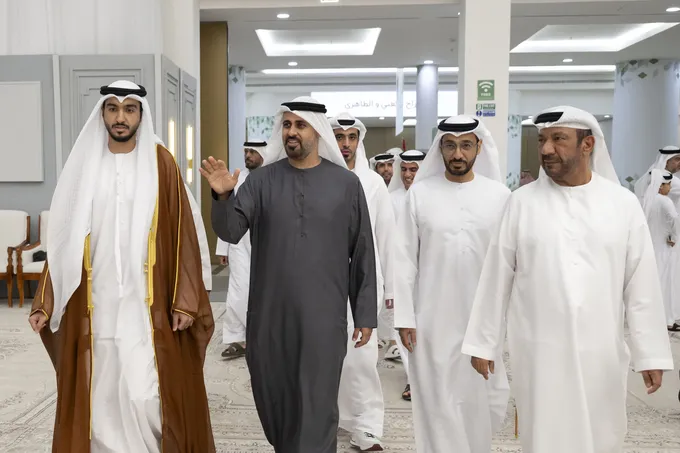 Nahyan bin Zayed and Theyab bin Mohamed bin Zayed attend Hamad Khalid Al Kaabi’s wedding reception