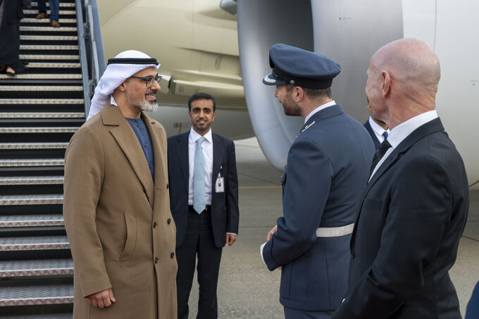 Crown Prince of Abu Dhabi arrives in Norway on official visit