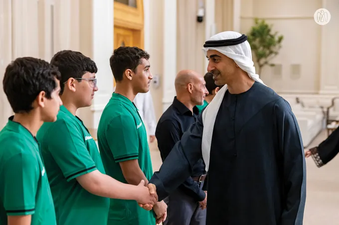Hamdan bin Mohamed bin Zayed receives winners of UAE Wrestling Federation Cup and UAE Wrestling Clubs League for 2025–2026 season