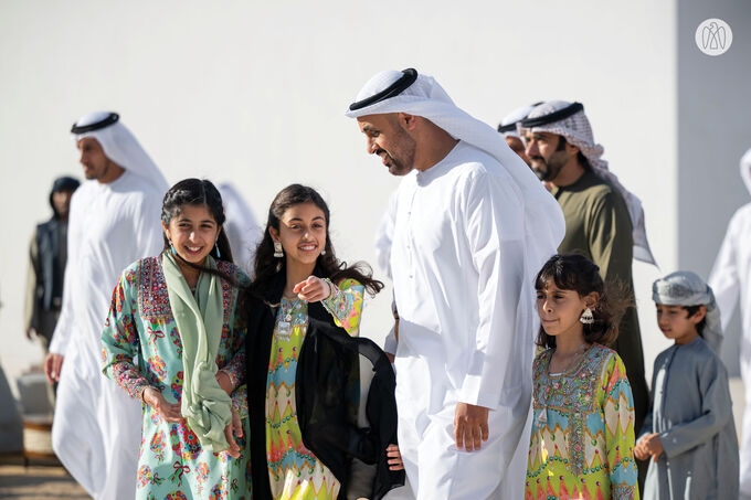 In the presence of Hamed bin Zayed, Khaled bin Mohamed bin Zayed visits Al Hosn Festival