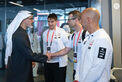 Khaled bin Mohamed bin Zayed meets UAE Team Emirates XRG cyclists on 2nd stage of UAE Tour 2025