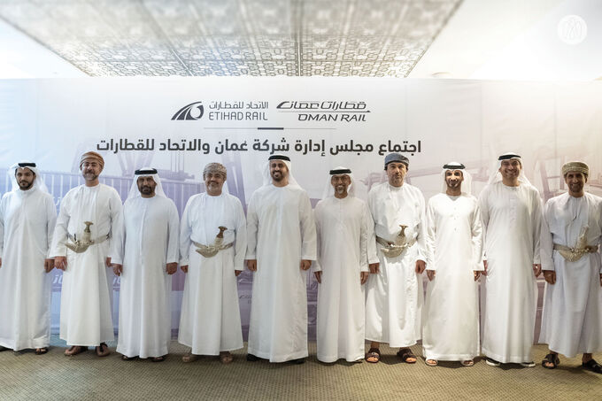 Theyab bin Mohamed bin Zayed attends Oman and Etihad Rail Company board meeting in Muscat