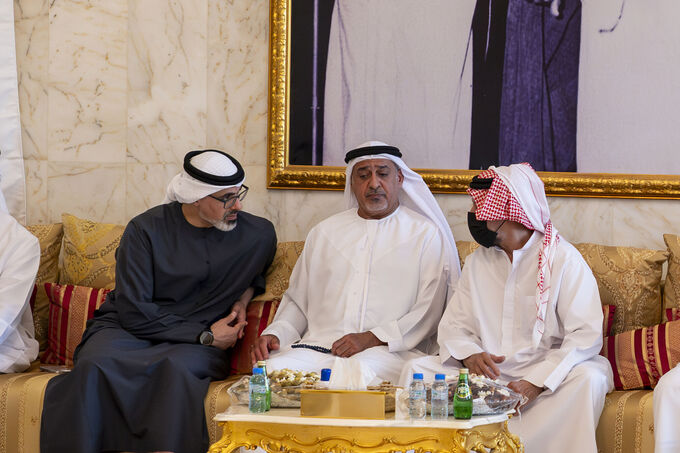 Khaled bin Mohamed bin Zayed offers condolences on the passing of Meera bint Rashid Al Mazrouei
