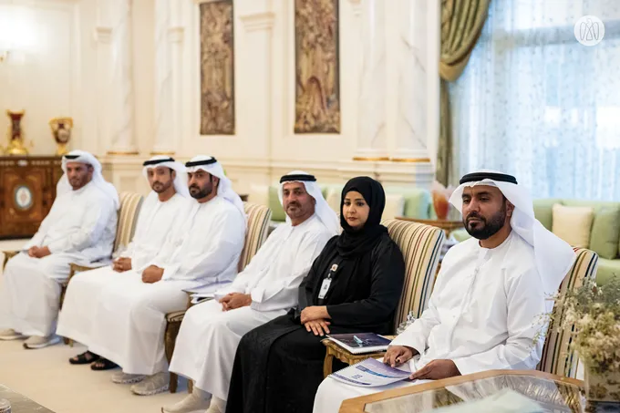 Hazza bin Zayed receives delegation from Abu Dhabi Agriculture and Food Safety Authority