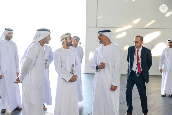 Accompanied by Khaled bin Mohamed bin Zayed, Theyazin bin Haitham Al Said visits Louvre Abu Dhabi