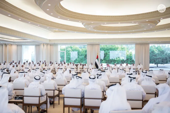 Hamdan bin Zayed receives citizens at Al Dhannah Palace and commends outstanding talent in Al Dhafra Region