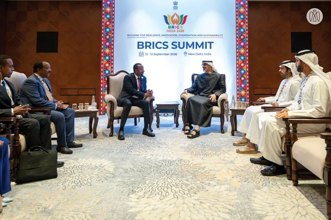 Crown Prince of Abu Dhabi meets Prime Minister of Ethiopia on sidelines of BRICS Summit in New Delhi