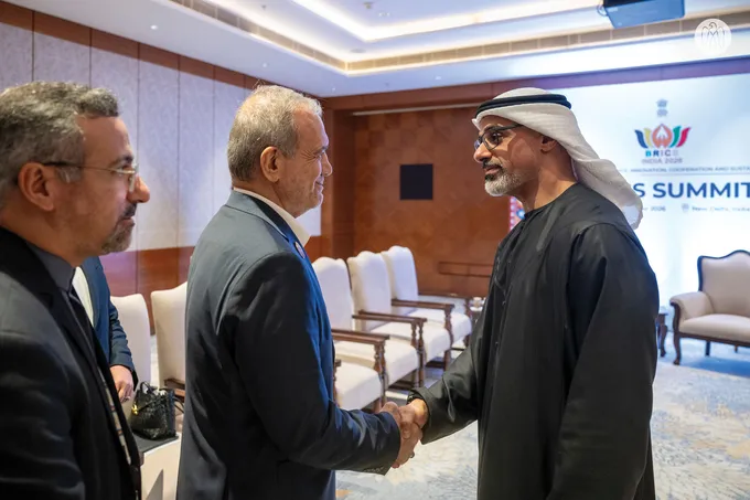 Crown Prince of Abu Dhabi meets Iranian President on sidelines of BRICS Summit in New Delhi