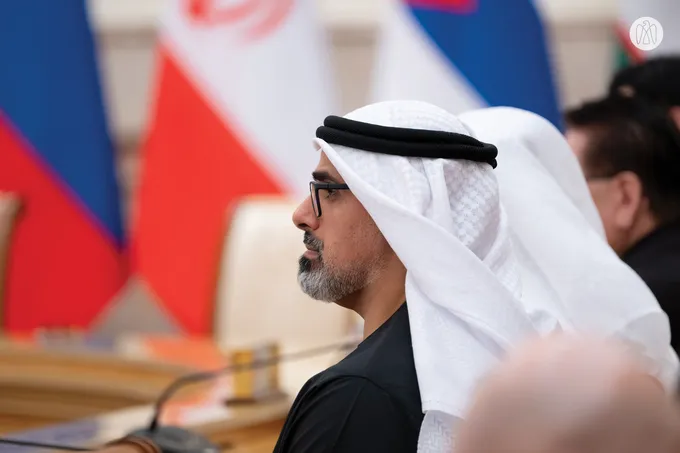 On behalf of the UAE President.. Crown Prince of Abu Dhabi attends Supreme Eurasian Economic Council meeting