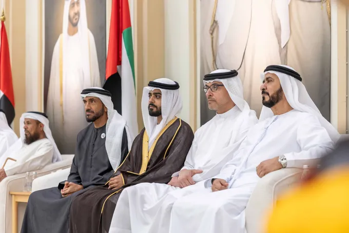 Hazza bin Zayed and Nahyan bin Zayed attend wedding reception of Mohamed Ali Al Kaabi