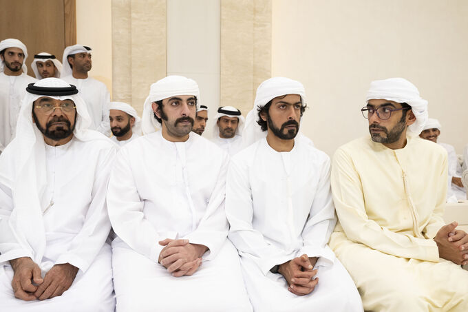 UAE President receives condolences from Rulers of Sharjah, Umm Al Qaiwain, Representative of Sultan of Oman on passing of Sheikh Tahnoun bin Mohammed