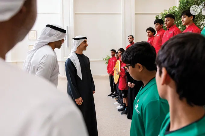 Hamdan bin Mohamed bin Zayed receives winners of UAE Wrestling Federation Cup and UAE Wrestling Clubs League for 2025–2026 season