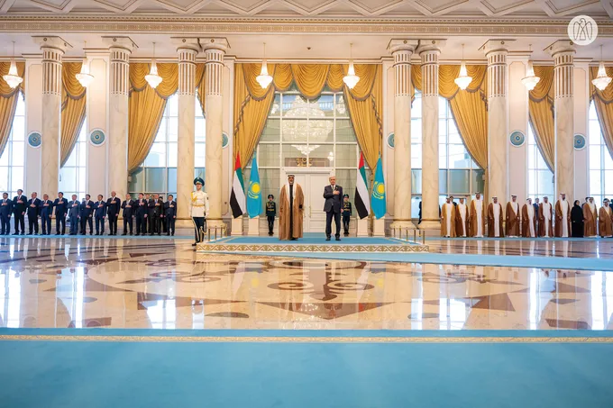 Crown Prince of Abu Dhabi arrives at Presidential Palace in Astana