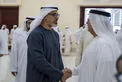 Ruler of Umm Al Quwain receives condolences from Crown Prince of Abu Dhabi on the passing of Sheikh Abdullah bin Ahmed bin Rashid Al Mualla