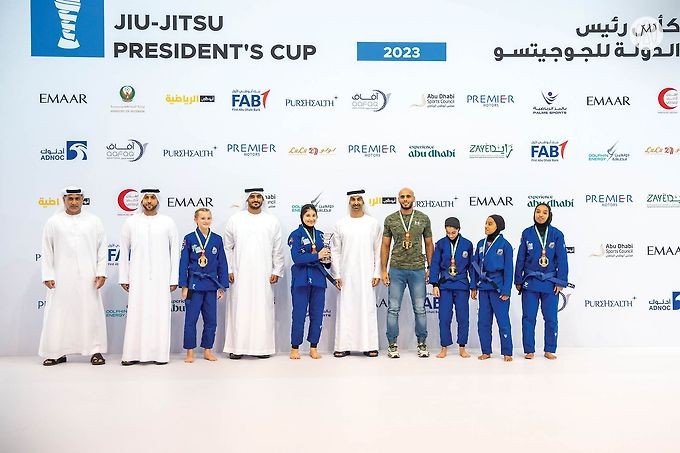 Hamdan bin Mohamed bin Zayed and Zayed bin Mohamed bin Zayed  award winners of Jiu-Jitsu President's Cup 2023