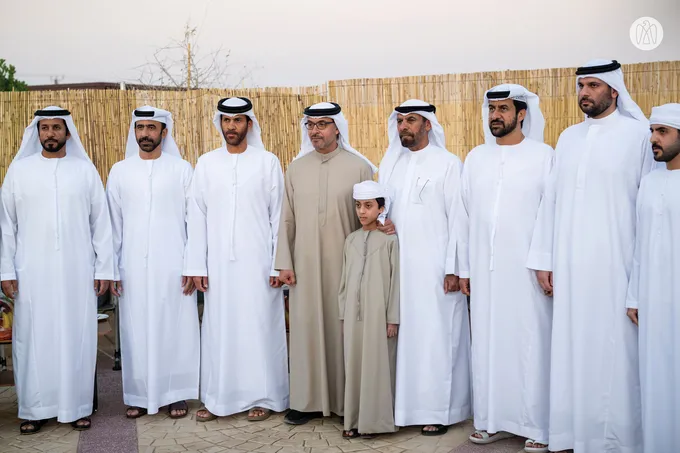 Hazza bin Zayed visits Nayel Rashed Saif Al Shamsi
