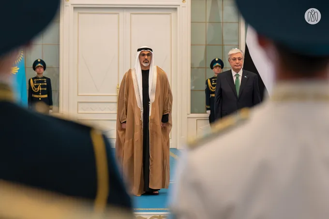 Crown Prince of Abu Dhabi arrives at Presidential Palace in Astana