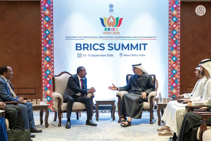 Crown Prince of Abu Dhabi meets Prime Minister of Ethiopia on sidelines of BRICS Summit in New Delhi