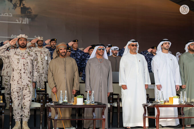 Under the patronage of the UAE President, Hazza bin Zayed attends Union Fortress 10 military parade in Al Ain