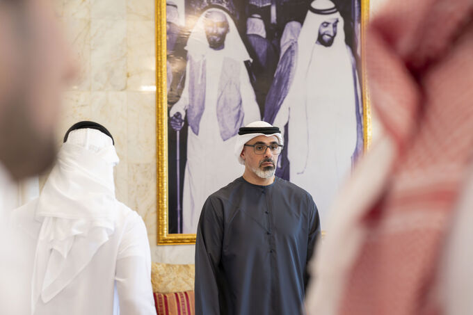 Khaled bin Mohamed bin Zayed offers condolences on the passing of Meera bint Rashid Al Mazrouei