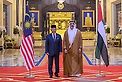 King Al-Sultan Abdullah Sultan Ahmed Shah of Malaysia welcomes Khaled bin Mohamed bin Zayed in Kuala Lumpur