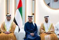 Hazza bin Zayed attends Saeed Khalaf Al Qubaisi and Ahmed Abdulla Al Darmaki weddings