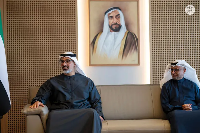 Khaled bin Mohamed bin Zayed meets Starbucks Chairman and CEO