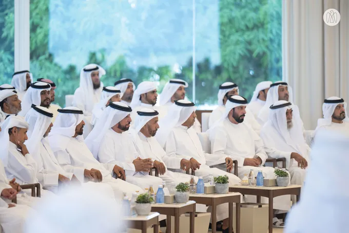 Hamdan bin Zayed receives citizens at Al Dhannah Palace and commends outstanding talent in Al Dhafra Region