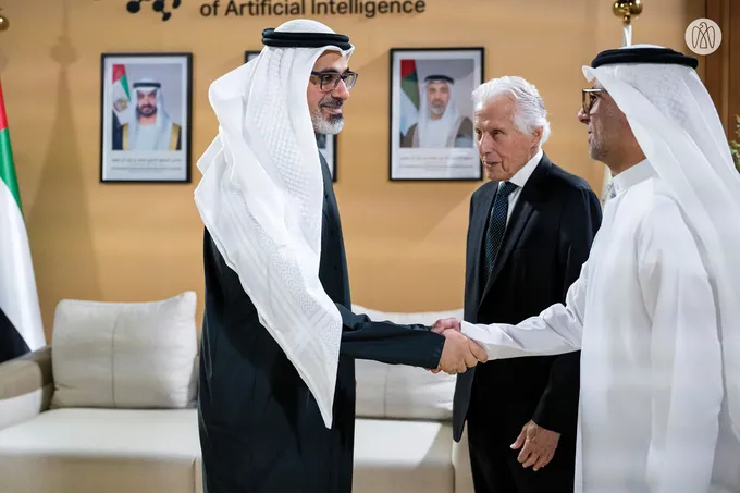 Khaled bin Mohamed bin Zayed witnesses Mohamed bin Zayed University of Artificial Intelligence inaugural Honorary Doctorate conferral on OpenAI CEO, Sam Altman