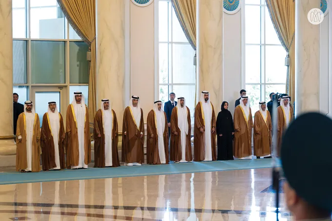 Crown Prince of Abu Dhabi arrives at Presidential Palace in Astana