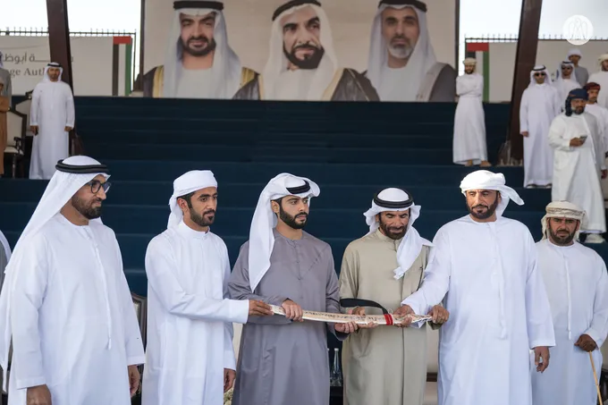 Hazza bin Hamdan bin Zayed honours winners of Al Dhafra Festival Camel Mazayna