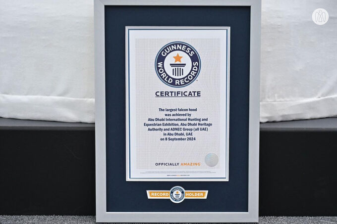 Organised by Abu Dhabi Heritage Authority and ADNEC Group, Abu Dhabi International Hunting and Equestrian Exhibition sets Guinness World Record for largest falcon hood