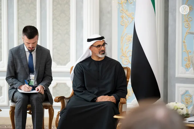 Crown Prince of Abu Dhabi meets Russian President in Minsk, Belarus