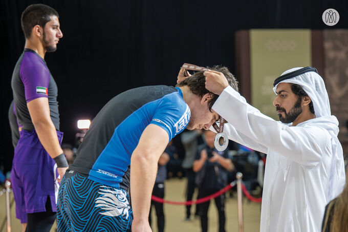 Khalifa bin Tahnoon bin Mohammed attends Khaled bin Mohamed bin Zayed Jiu-Jitsu Championship Round 3