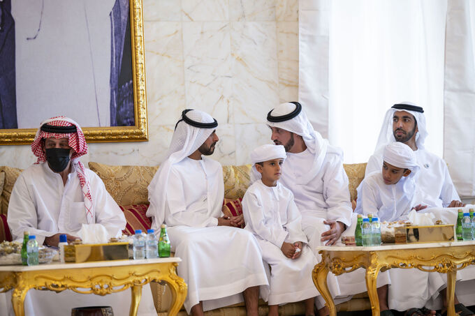 Khaled bin Mohamed bin Zayed offers condolences on the passing of Meera bint Rashid Al Mazrouei