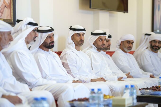 Khaled bin Mohamed bin Zayed offers condolences to Staff Brigadier Abdullah Mohamed Saeed Al Dhaheri on the passing of his mother