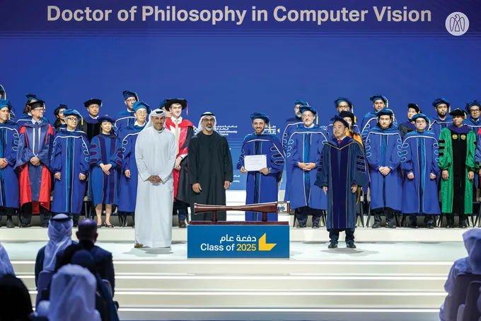 Khaled bin Mohamed bin Zayed attends Mohamed bin Zayed University of Artificial Intelligence 2025 commencement ceremony