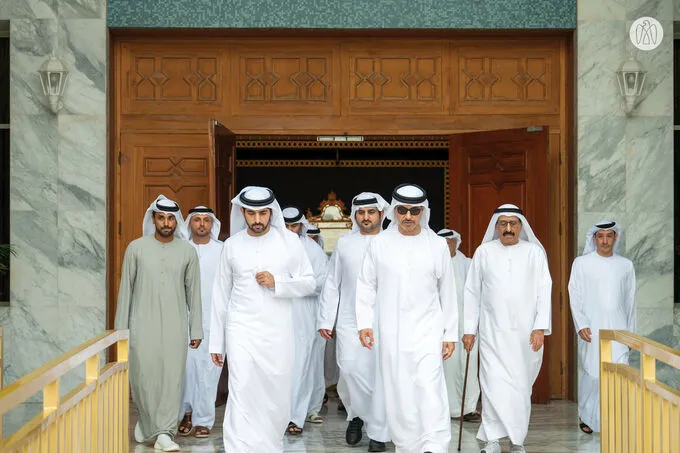 Hamdan bin Mohammed bin Rashid receives Hazza bin Zayed in Dubai