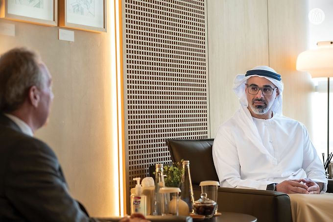 Khaled bin Mohamed bin Zayed meets with Microsoft Vice Chair and President Brad Smith