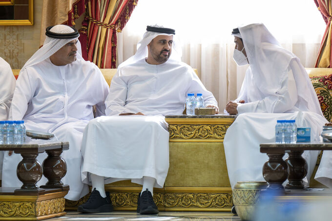 Theyab bin Mohamed bin Zayed offers condolences on the passing of Shamma Suhail Al Yabhouni Al Dhaheri