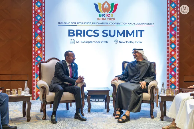 Crown Prince of Abu Dhabi meets Prime Minister of Ethiopia on sidelines of BRICS Summit in New Delhi