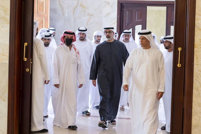 Khaled bin Mohamed bin Zayed offers condolences on the passing of Meera bint Rashid Al Mazrouei