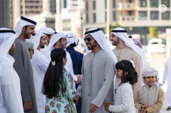 In the presence of Hamed bin Zayed, Khaled bin Mohamed bin Zayed visits Al Hosn Festival