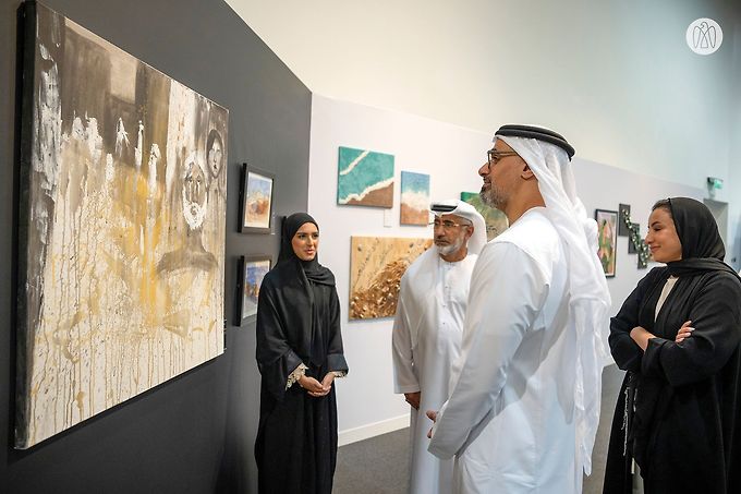 Khaled bin Mohamed bin Zayed visits National Identity in Visual Arts exhibition