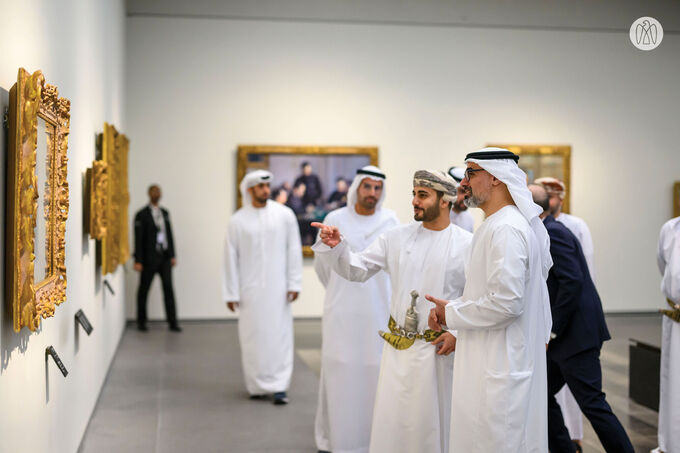 Accompanied by Khaled bin Mohamed bin Zayed, Theyazin bin Haitham Al Said visits Louvre Abu Dhabi