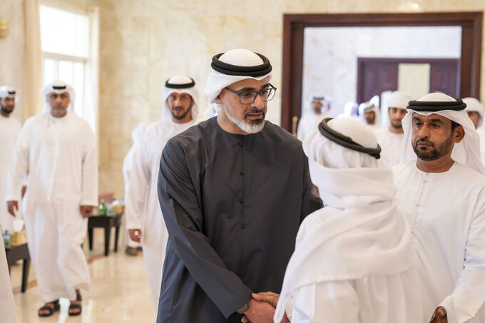 Khaled bin Mohamed bin Zayed offers condolences on the passing of Meera bint Rashid Al Mazrouei