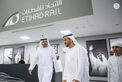 Hamdan bin Zayed reviews progress at Etihad Rail Depot in Al Mirfa City