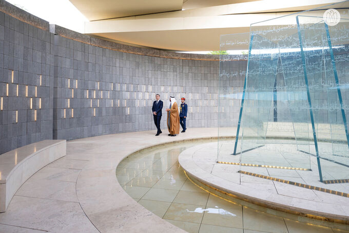 Theyab bin Mohamed bin Zayed receives Prime Minister of Republic of North Macedonia at Wahat Al Karama